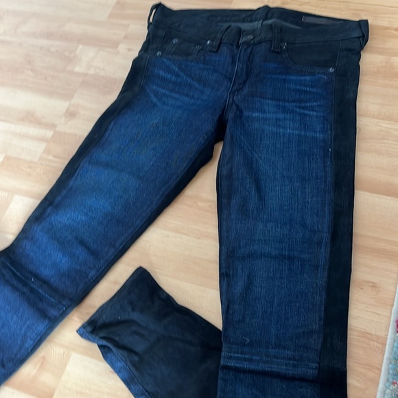 Rag and bone skinny jeans size 26. Front jeans blue back black suede - Picture 7 of 8